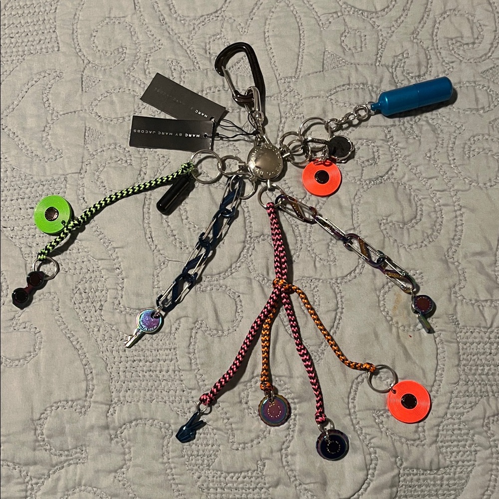 Marc by Marc Jacobs Colorful Bag Charm/Keychain Set with Carabiner